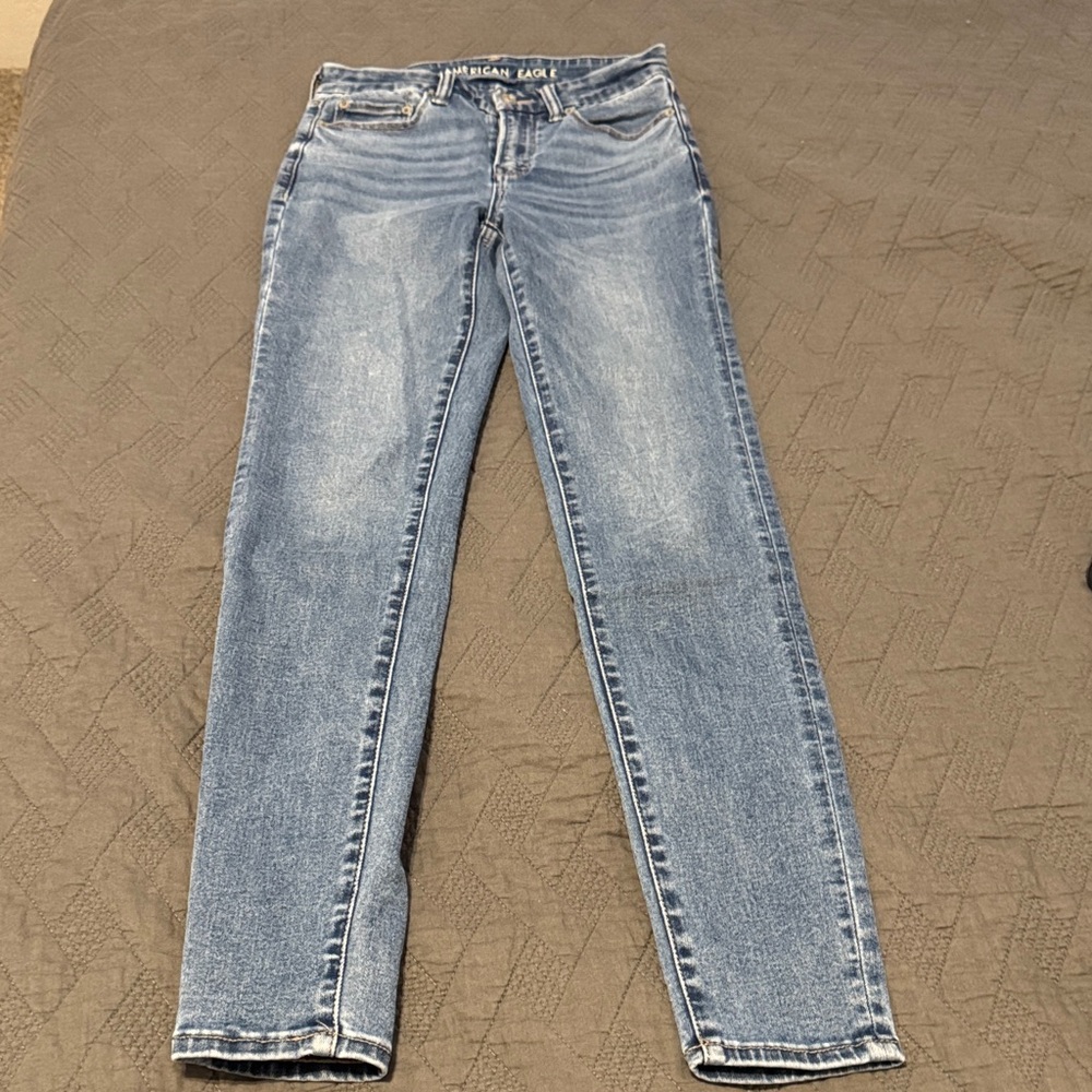 American Eagle Outfitters Light Blue Skinny Jeans Luxe Stretch Small X Long BFF
